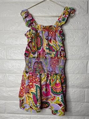 Chelsea & Violet Girls Bright Colorful Patterned Kids Skort Romper Large NWT